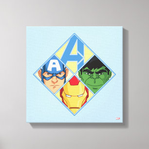 Avengers Face Badge Canvas Print