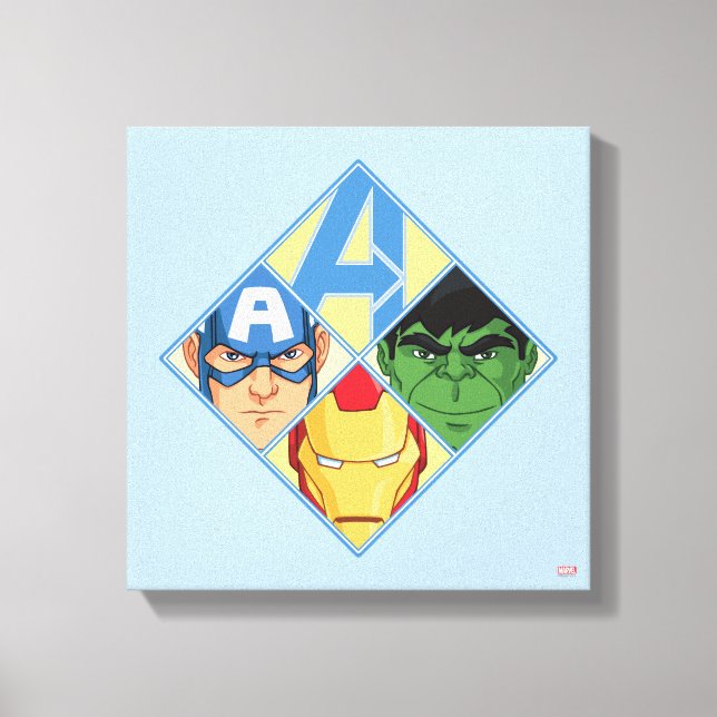 Avengers Face Badge Canvas Print (Front)