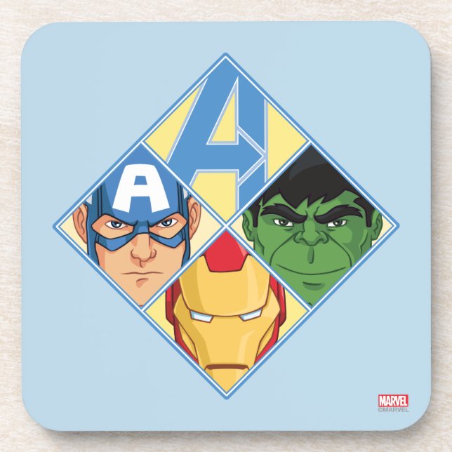 Avengers Face Badge Coaster (Front)
