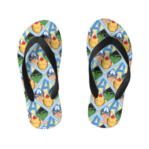 Avengers Face Badge Kid's Flip Flops