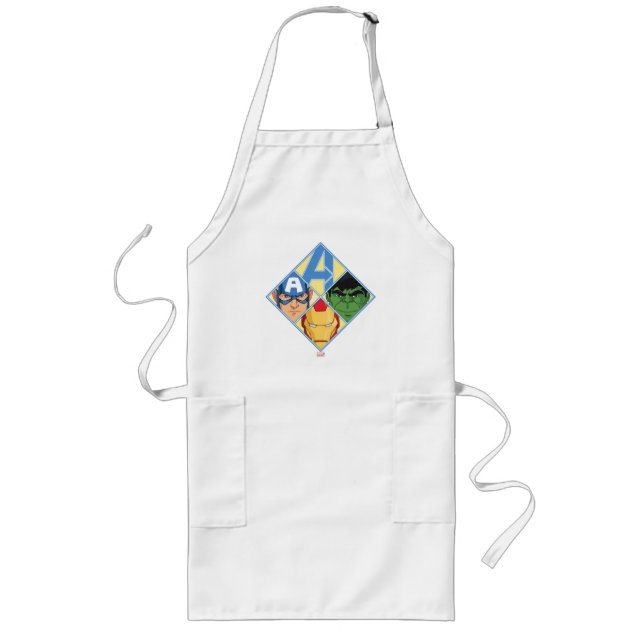 Avengers Face Badge Long Apron (Front)