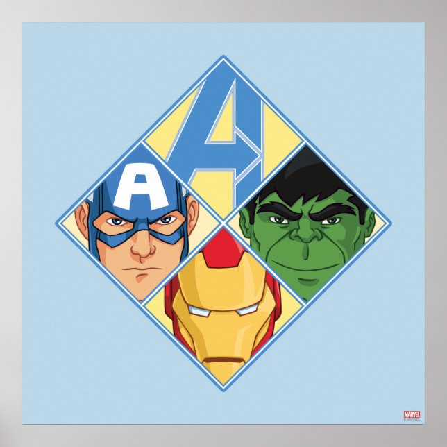 Avengers Face Badge Poster (Front)