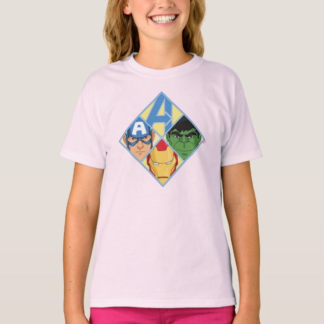Avengers Face Badge T-Shirt (Front)