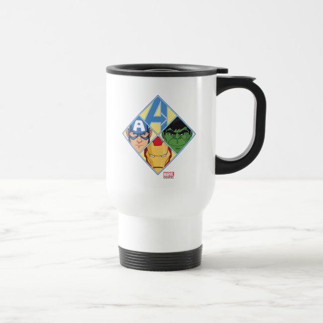 Avengers Face Badge Travel Mug (Right)