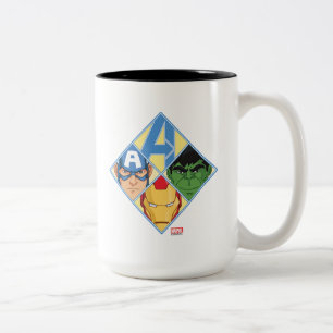 Avengers Face Badge Two-Tone Coffee Mug