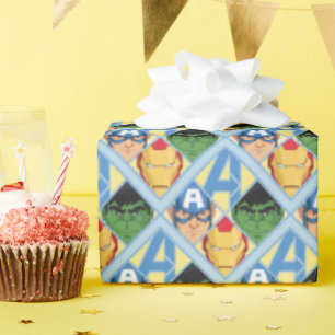 Avengers Face Badge Wrapping Paper