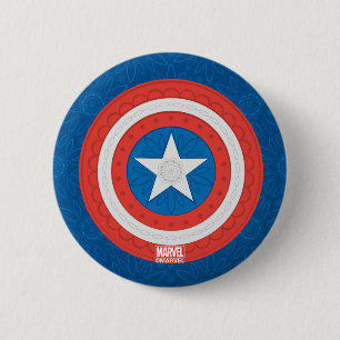 Avengers Floral Captain America Logo 2 Inch Round Button