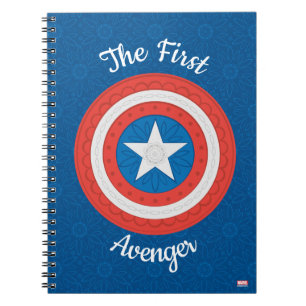 Avengers Floral Captain America Logo Notebook