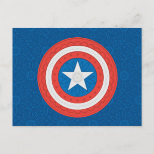 Avengers   Floral Captain America Logo Postcard