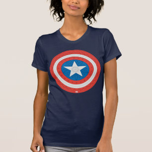 Avengers Floral Captain America Logo T-Shirt