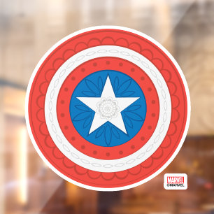 Avengers   Floral Captain America Logo Window Cling
