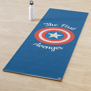 Avengers Floral Captain America Logo Yoga Mat
