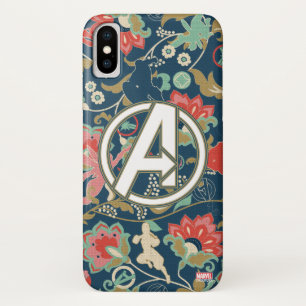 Avengers   Floral Paisley Avengers Logo Case-Mate iPhone Case