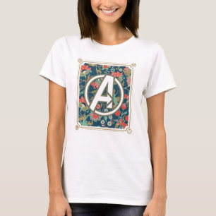 Avengers Floral Paisley Avengers Logo T-Shirt