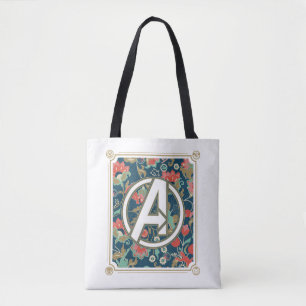 Avengers   Floral Paisley Avengers Logo Tote Bag