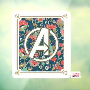 Avengers Floral Paisley Avengers Logo Window Cling