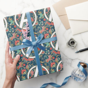 Avengers   Floral Paisley Avengers Logo Wrapping Paper