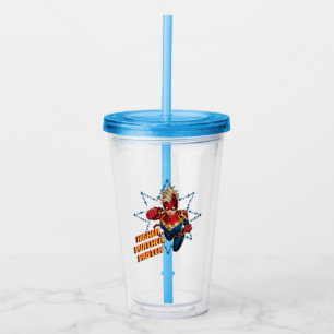 Avengers Glowing Stars Captain Marvel Graphic Acrylic Tumbler