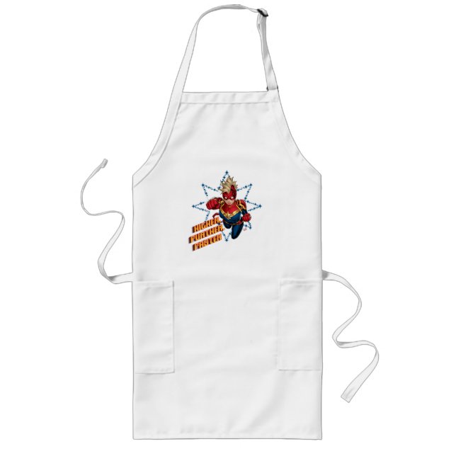 Avengers | Glowing Stars Captain Marvel Graphic Long Apron (Front)