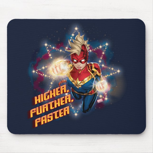 Avengers | Glowing Stars Captain Marvel Graphic Mouse Pad (Front)