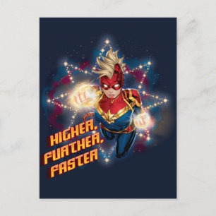 Avengers   Glowing Stars Captain Marvel Graphic Postcard