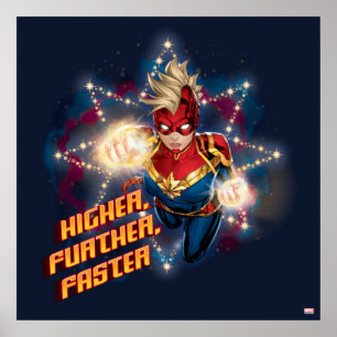 Avengers   Glowing Stars Captain Marvel Graphic Poster