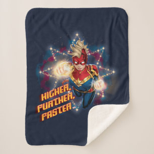 Avengers Glowing Stars Captain Marvel Graphic Sherpa Blanket