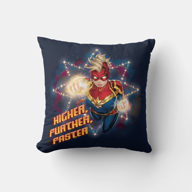 Avengers | Glowing Stars Captain Marvel Graphic Throw Pillow (Front)