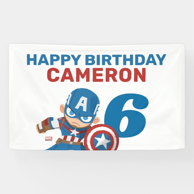 Avengers | Guri Hiru Captain America Birthday Banner (Horizontal)