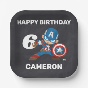 Avengers Guri Hiru Captain America Birthday Paper Plate