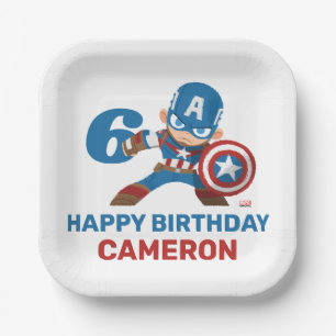 Avengers Guri Hiru Captain America Birthday Paper Plate