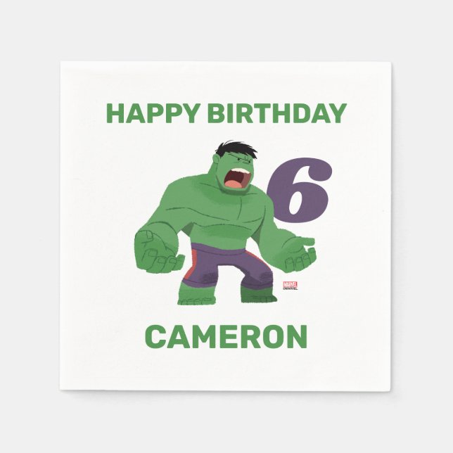 Avengers | Guri Hiru - Hulk Birthday Napkin (Front)