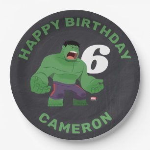 Avengers   Guri Hiru - Hulk Chalkboard Birthday Paper Plate