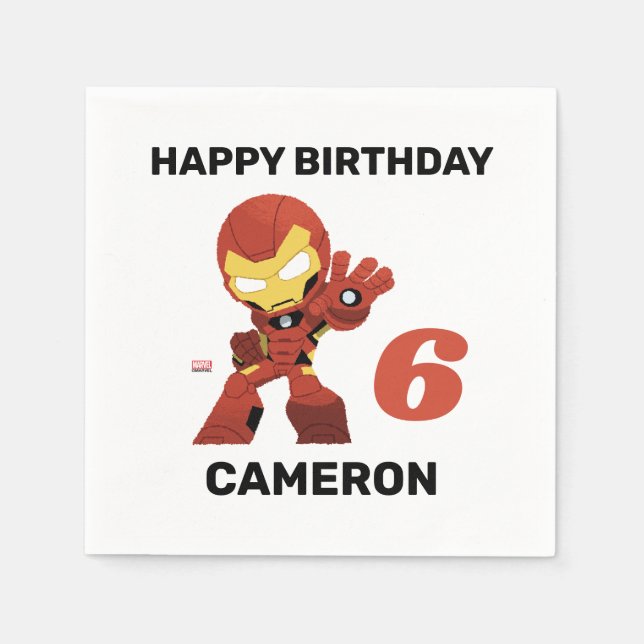 Avengers | Guri Hiru Iron Man Birthday Napkin (Front)