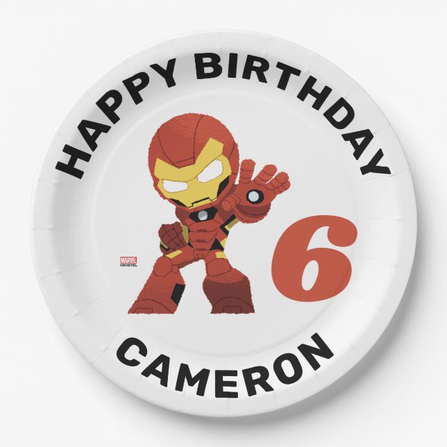 Avengers | Guri Hiru Iron Man Birthday Paper Plate (Front)