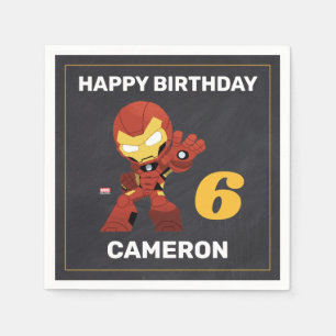 Avengers   Guri Hiru Iron Man Chalkboard Birthday Napkin