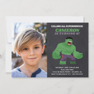 Avengers   Guri Hiru The Hulk Birthday - Photo Invitation
