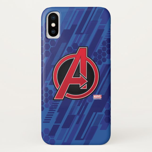 Avengers | High Tech Red Avengers Logo Pattern Case-Mate iPhone Case (Back)