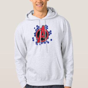 Avengers High Tech Red Avengers Logo Pattern Hoodie