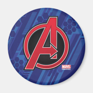 Avengers High Tech Red Avengers Logo Pattern Magnet