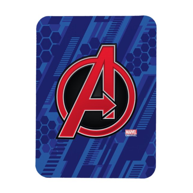 Avengers | High Tech Red Avengers Logo Pattern Magnet (Vertical)