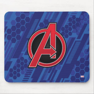 Avengers High Tech Red Avengers Logo Pattern Mouse Pad
