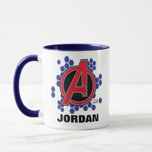 Avengers   High Tech Red Avengers Logo Pattern Mug
