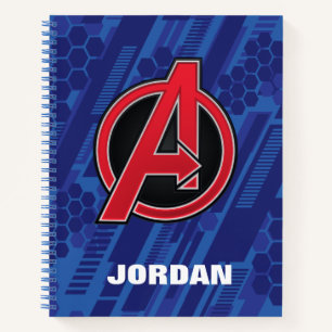 Avengers High Tech Red Avengers Logo Pattern Notebook