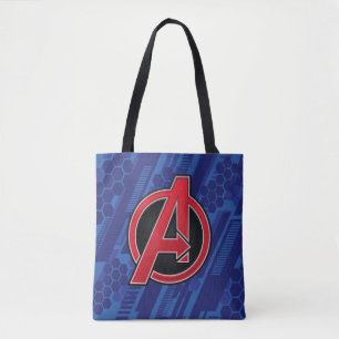 Avengers High Tech Red Avengers Logo Pattern Tote Bag