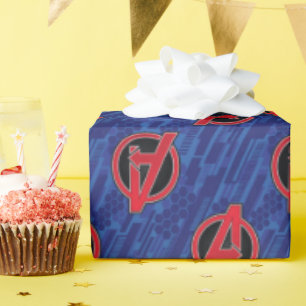 Avengers   High Tech Red Avengers Logo Pattern Wrapping Paper