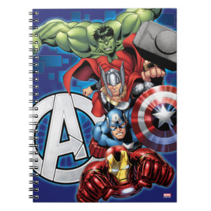 Avengers High Tech Stacked Group & Logo Notebook