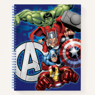 Avengers High Tech Stacked Group & Logo Notebook
