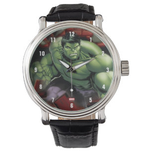 Avengers Hulk Smashing Through Bricks Watch