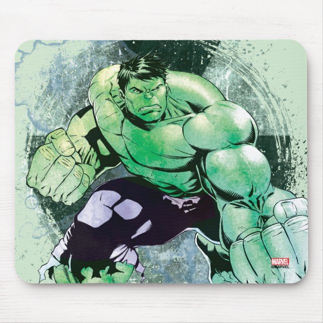 Avengers Hulk Watercolor Graphic Mouse Pad (Front)